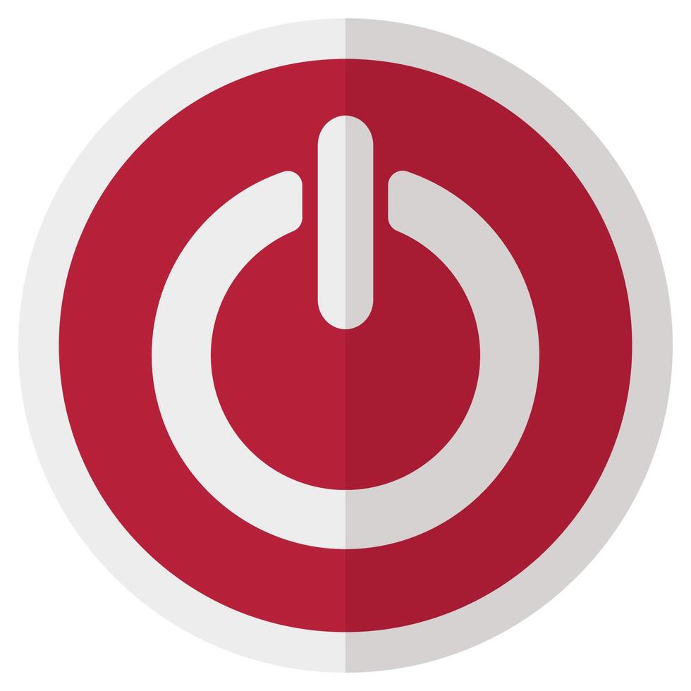 Flat icon of power button isolated on white background. vector