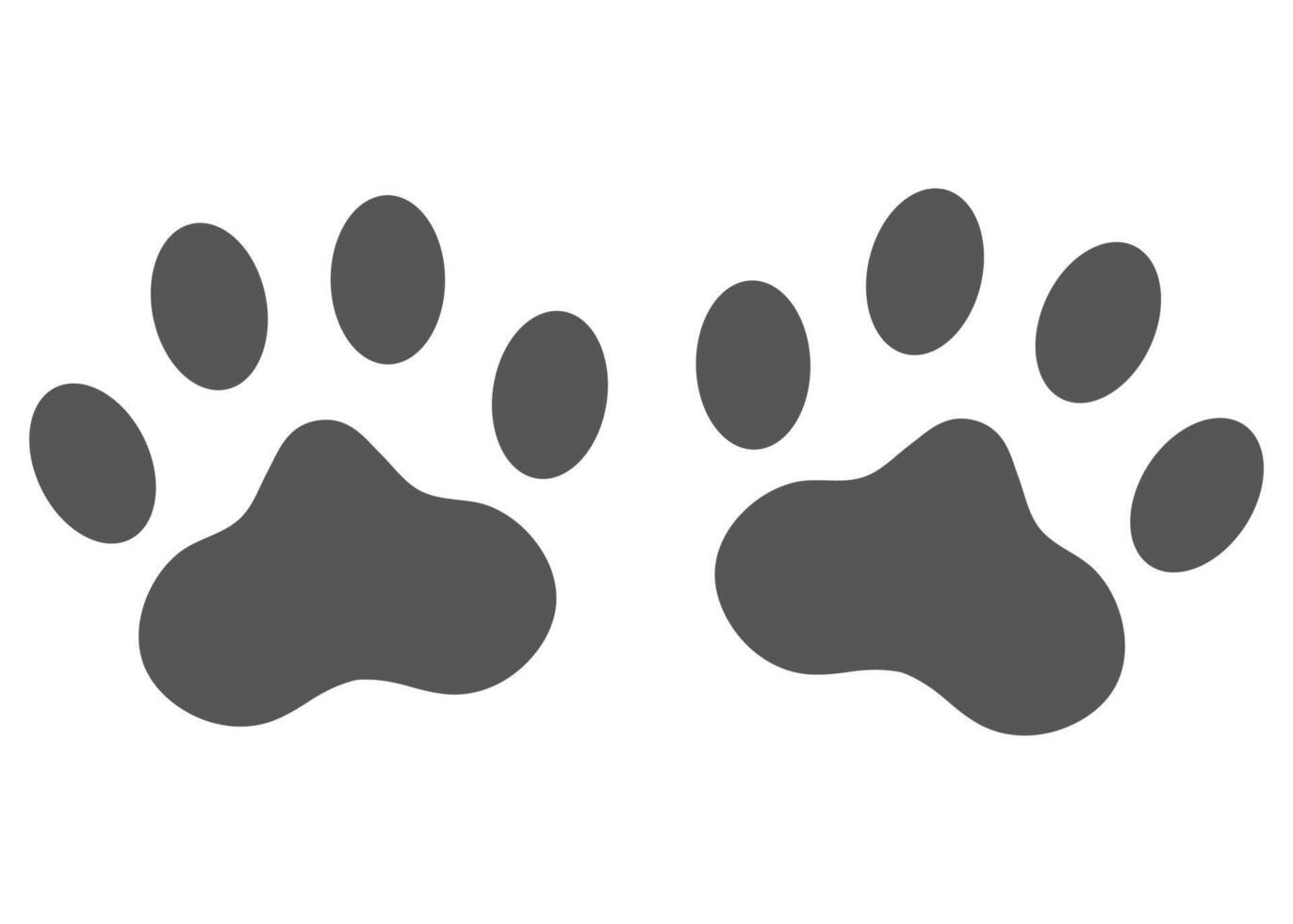 Pets paws shape isolated on white background. vector