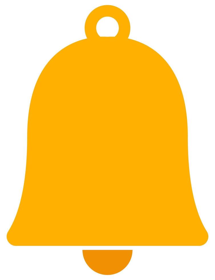 Yellow shining bell flat icon isolated on white background. vector