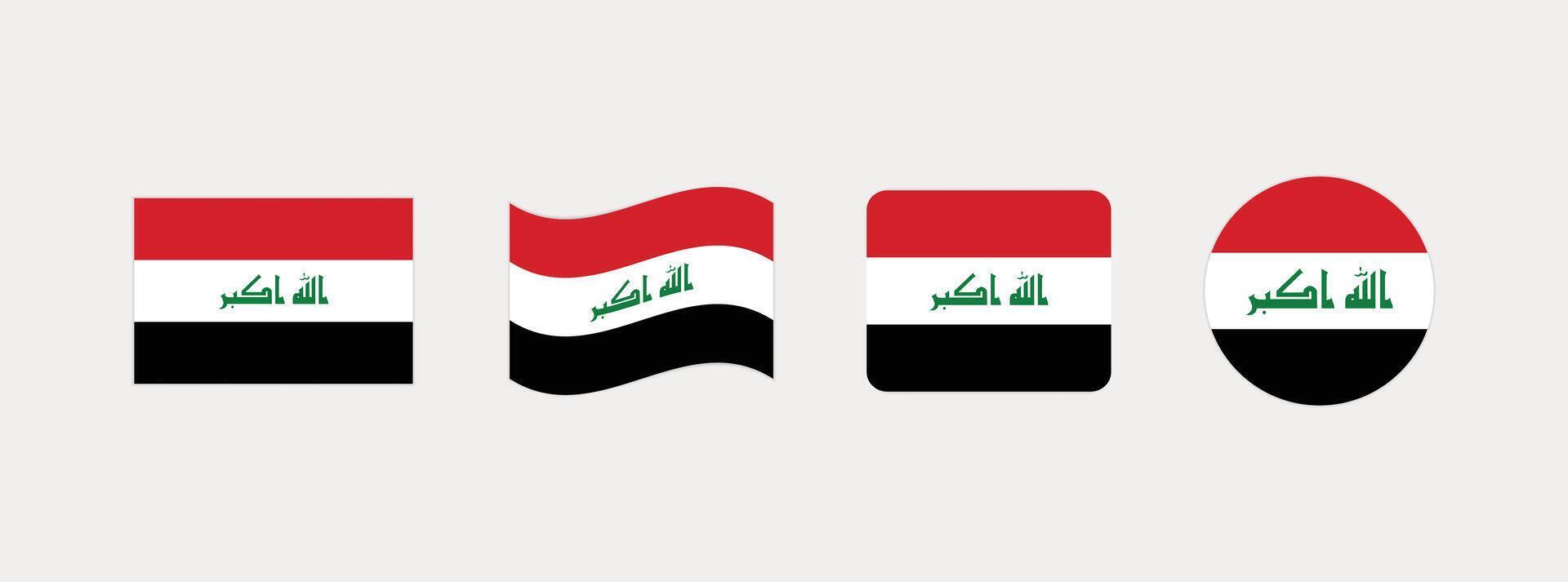 Iraq flag. Set of Iraq Flags Collection. vector