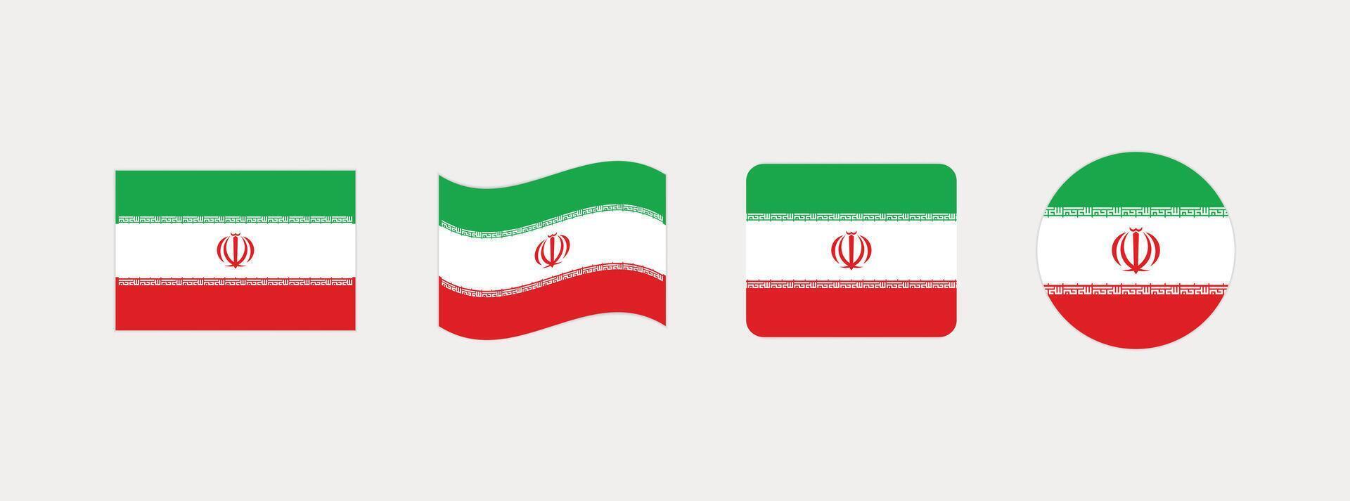 Iran flag. Set of Iran Flags Collection. vector