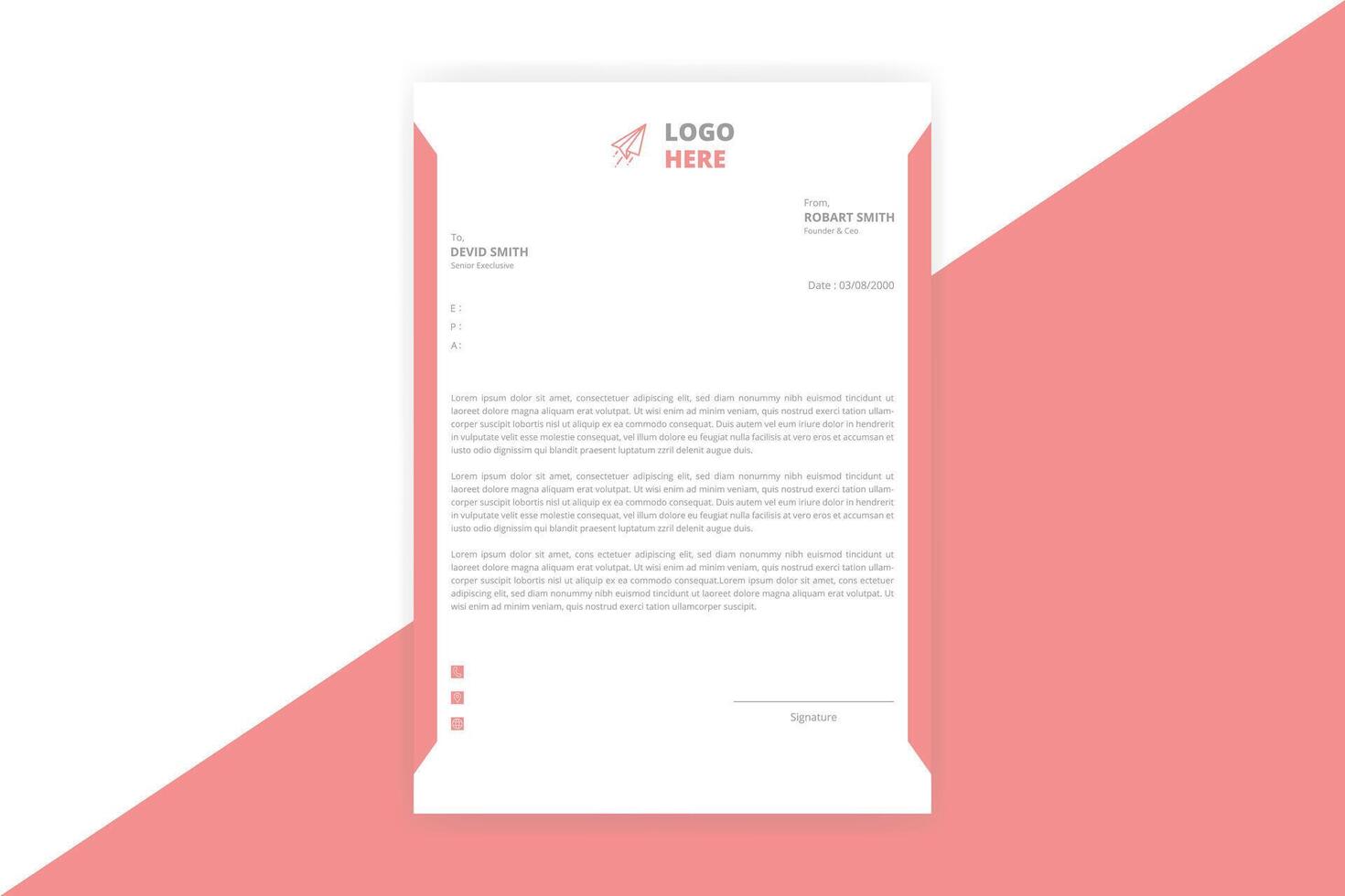 Creative letterhead template design. business minimal letterhead design template vector