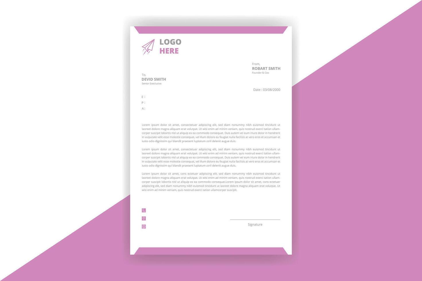 Creative letterhead template design. business minimal letterhead design template vector