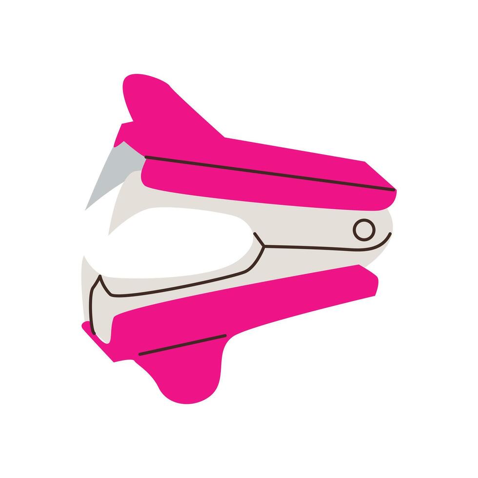 of pin remover stapler, flat style illustration pink color stapler remover isolate on white for office and study design. vector