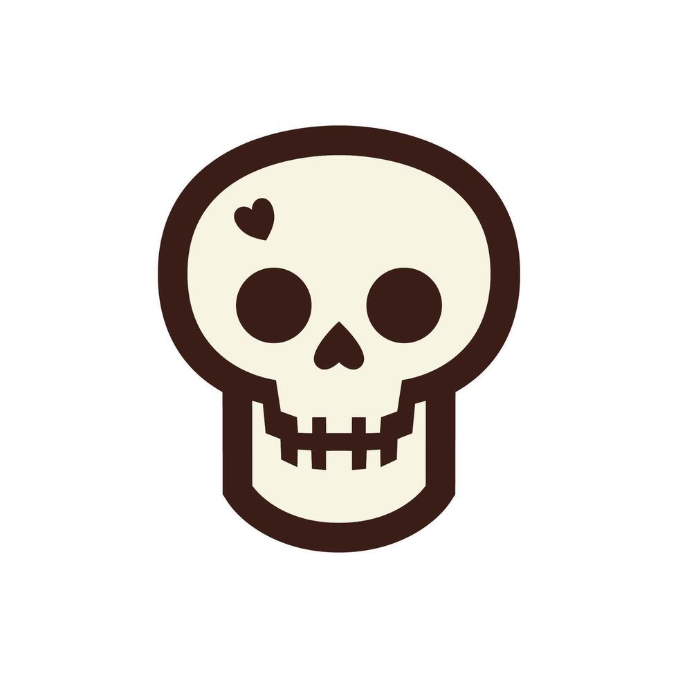 Set of doodle skulls with bones vector