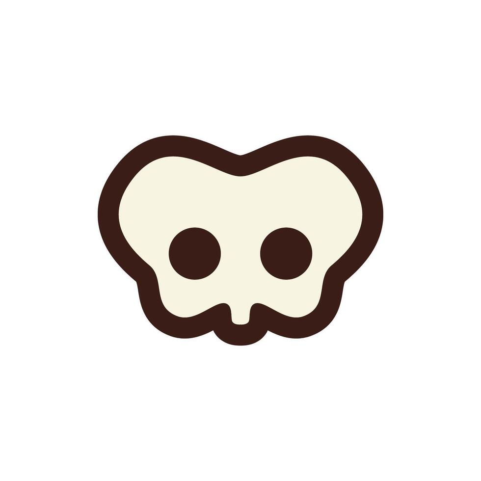 Set of doodle skulls with bones vector