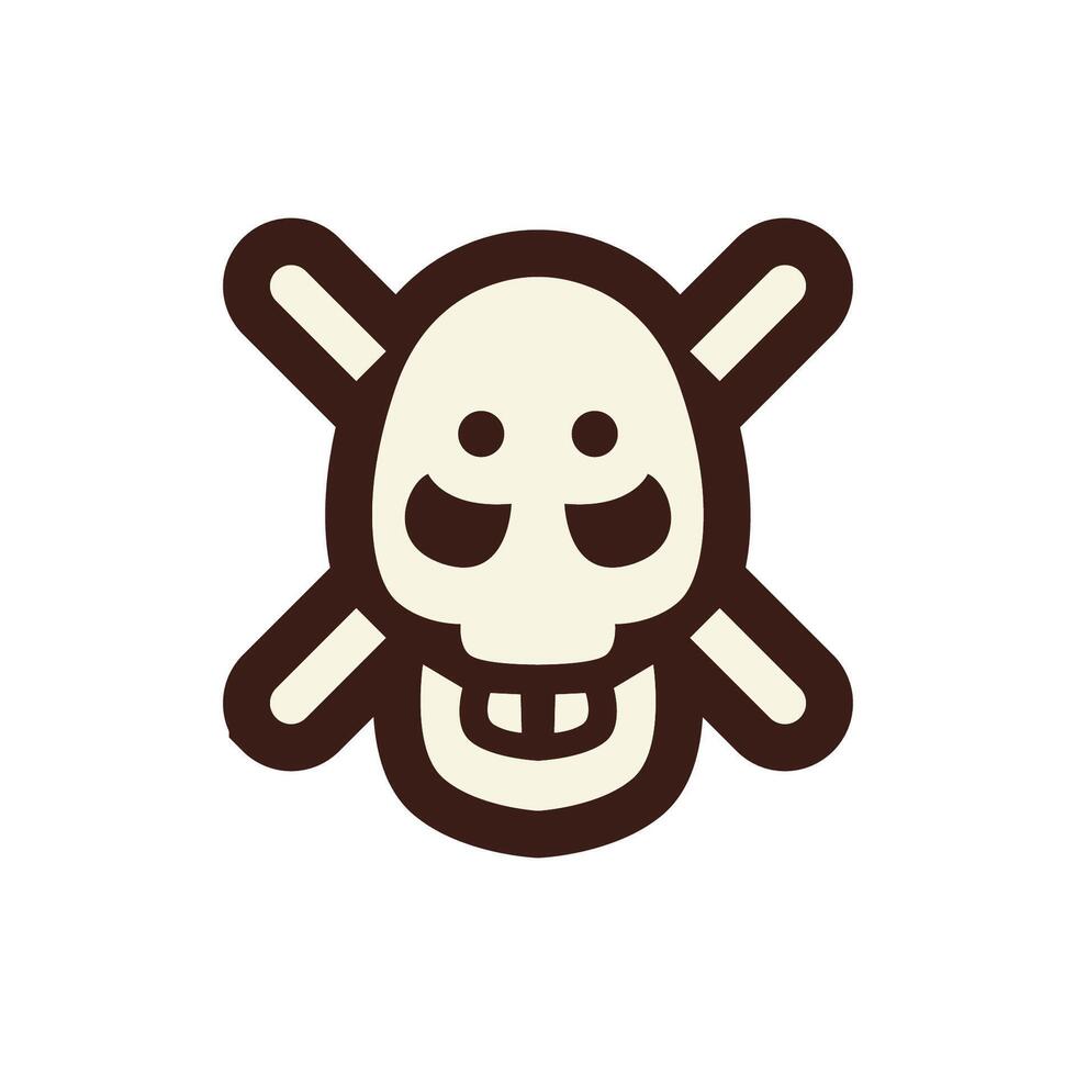 Set of doodle skulls with bones vector