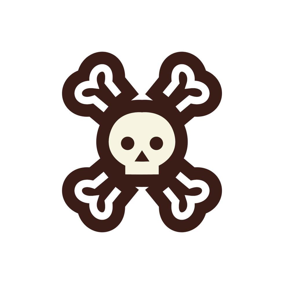Set of doodle skulls with bones vector