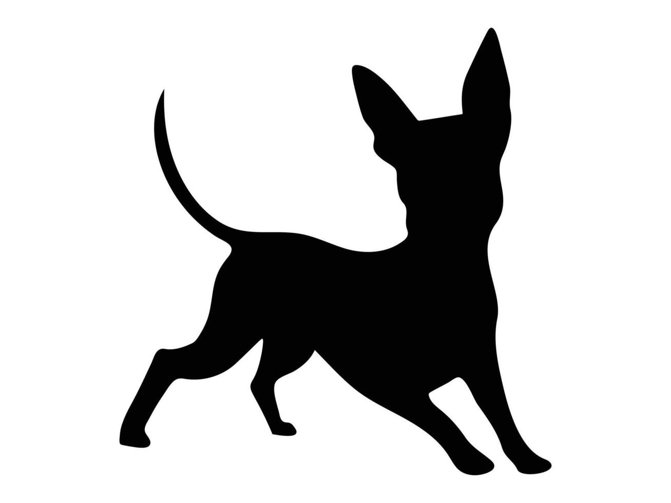 Black silhouette of running American dog. vector