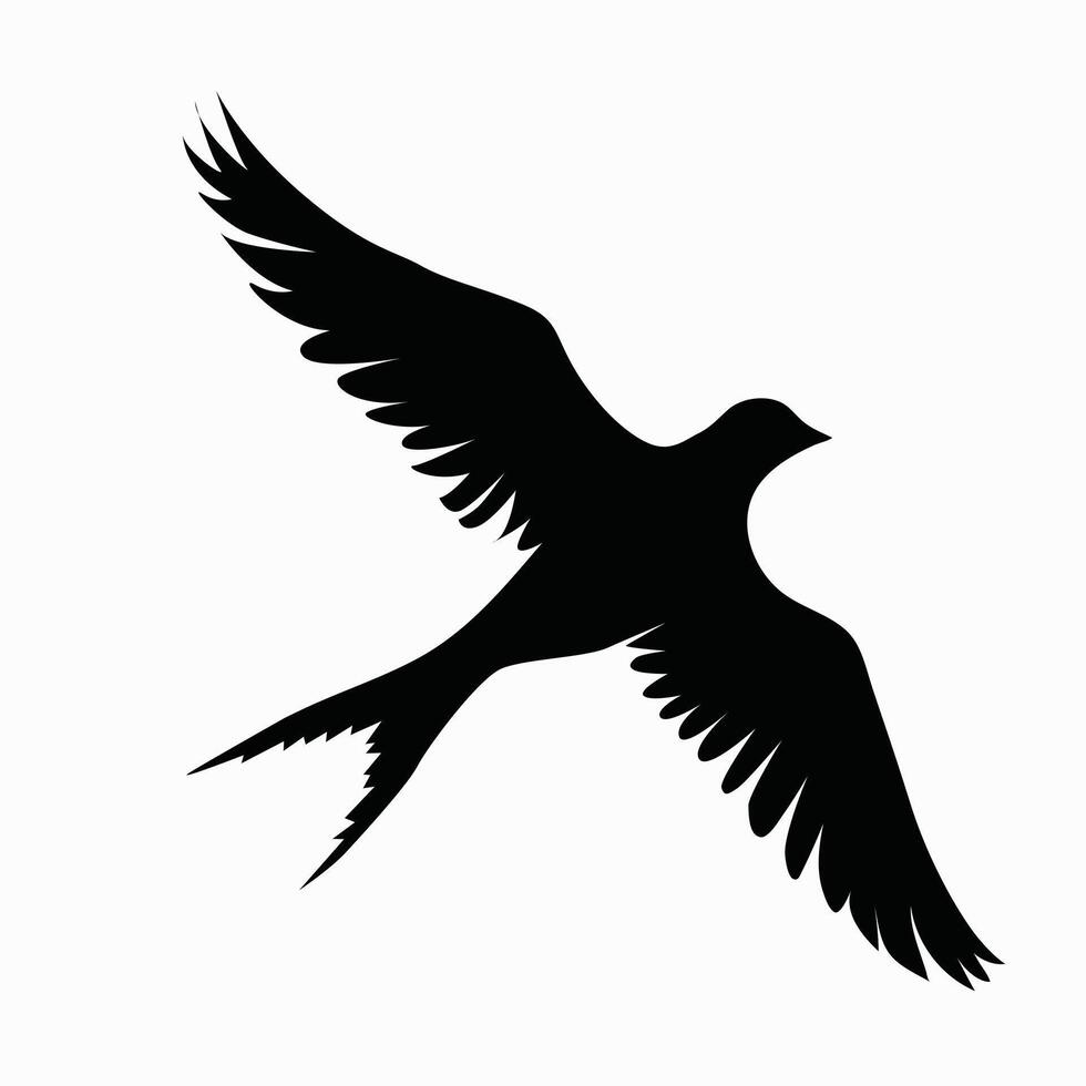 Silhouette of a flying bird. vector