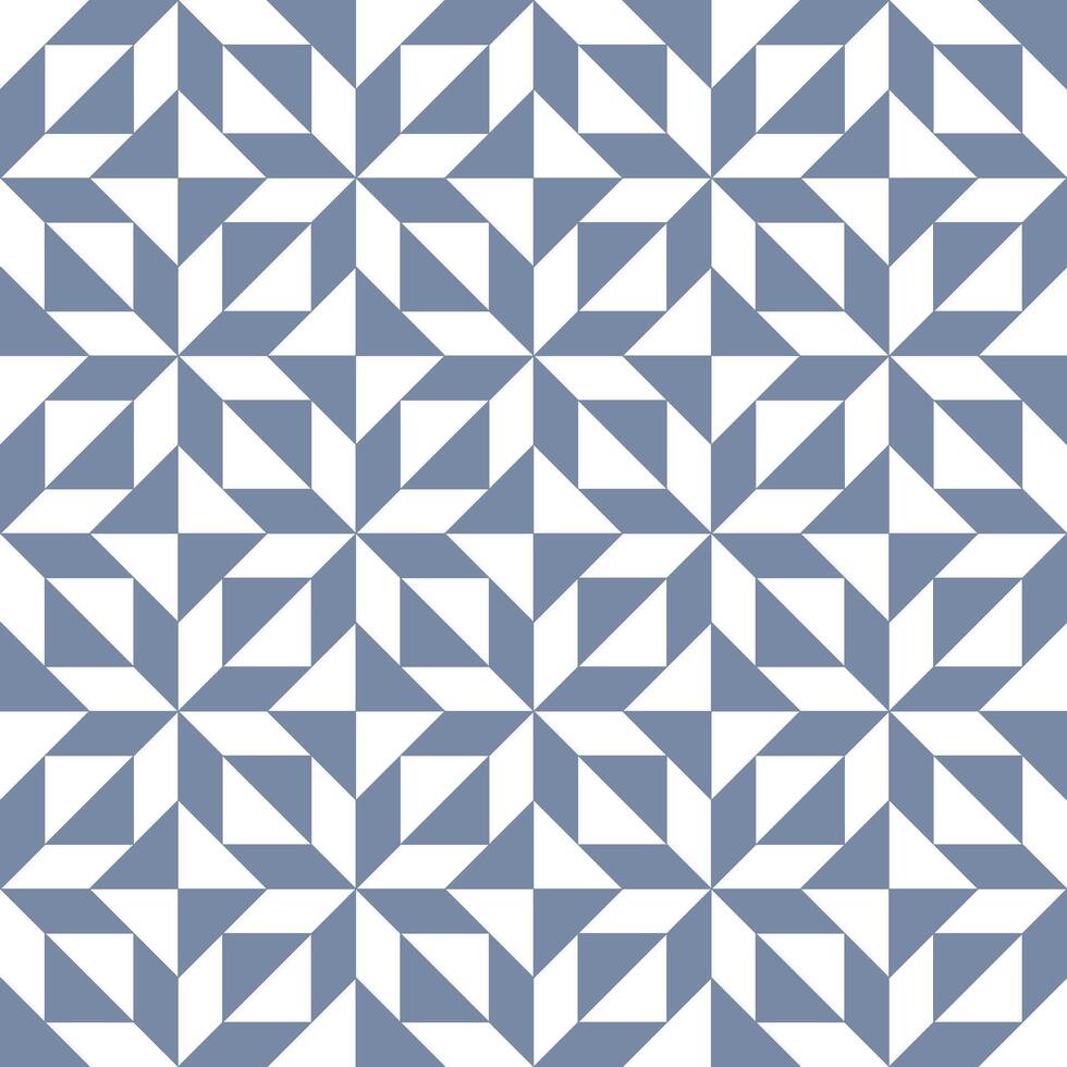 A blue and white geometric pattern with squares like a diamond. vector