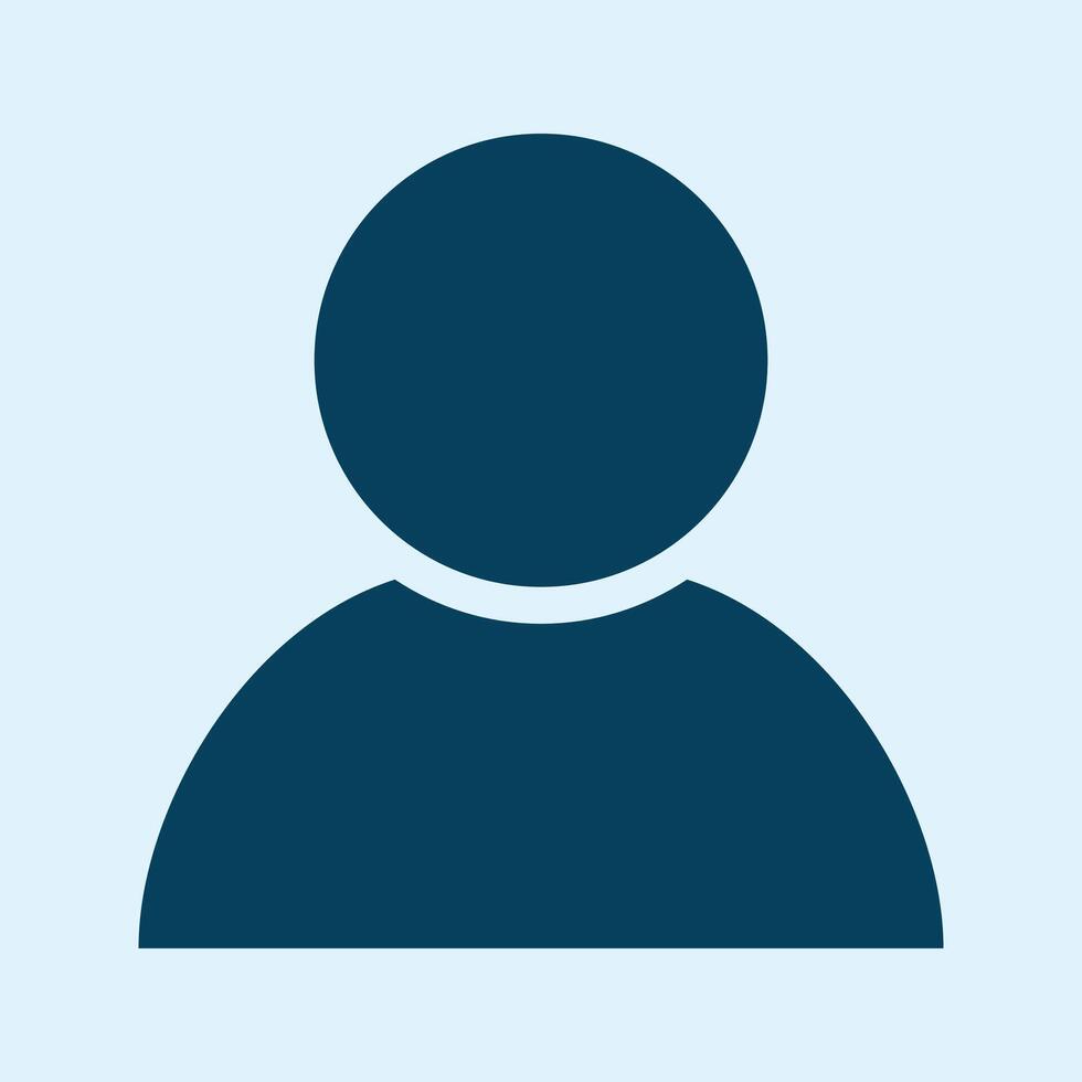 a blue user icon on blue background. vector