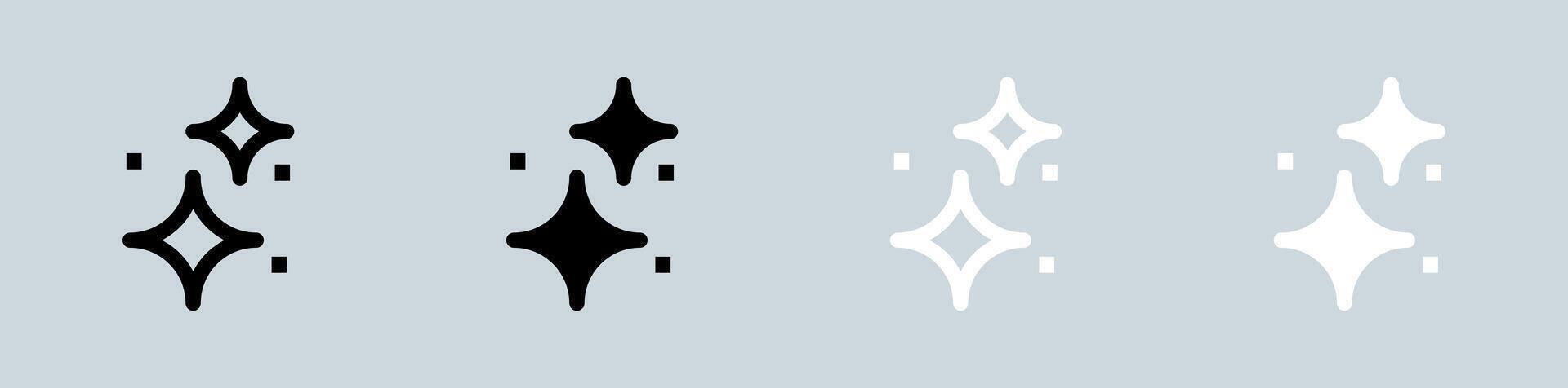 Highlight icon set in black and white. Favourite signs illustration. vector