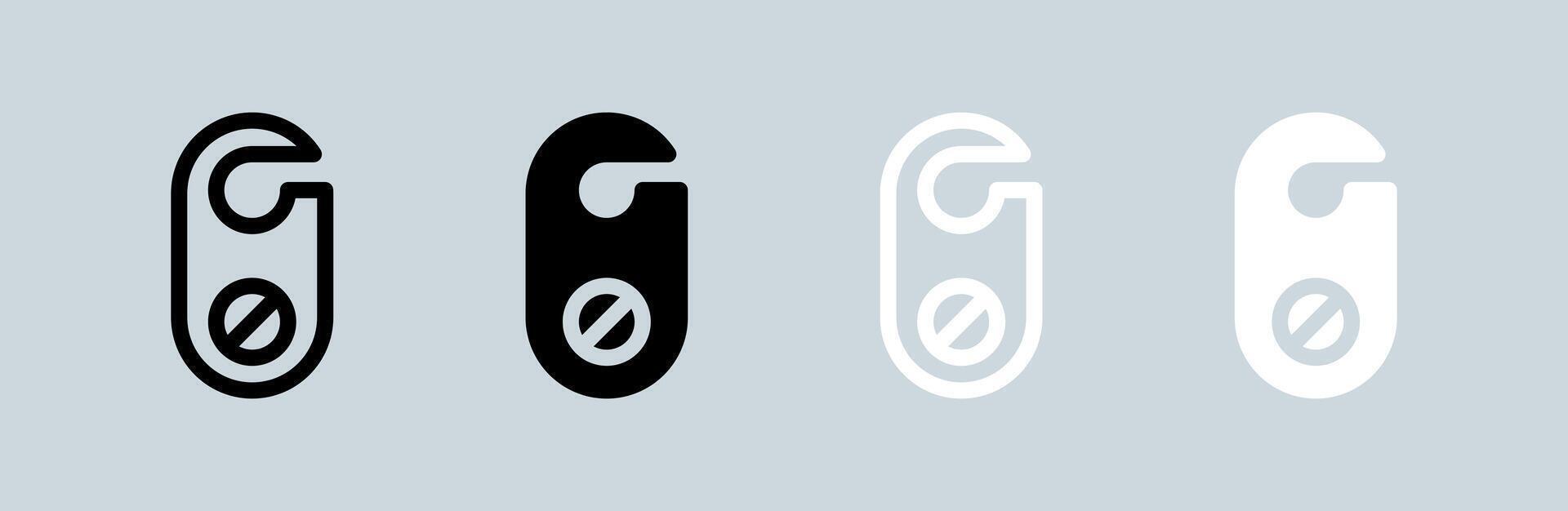 Do not disturb icon set in black and white. Private signs illustration. vector