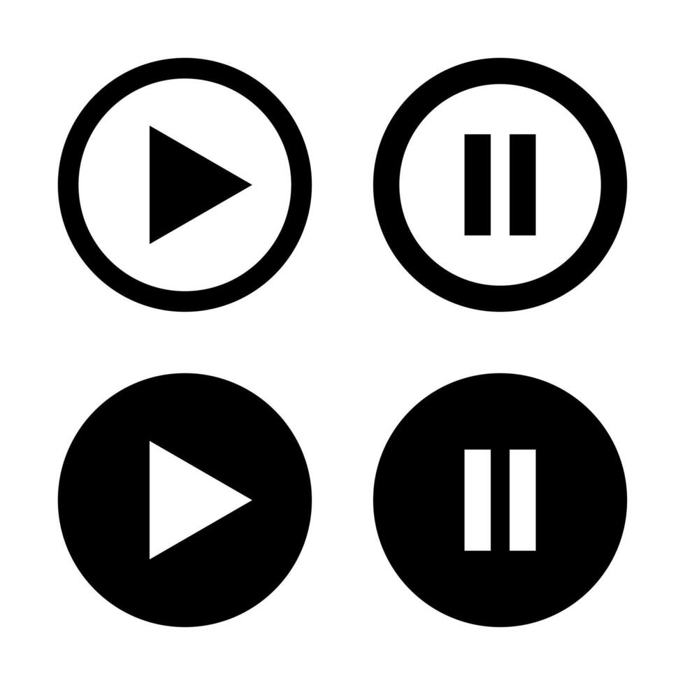 Play and pause button icon in generic design vector