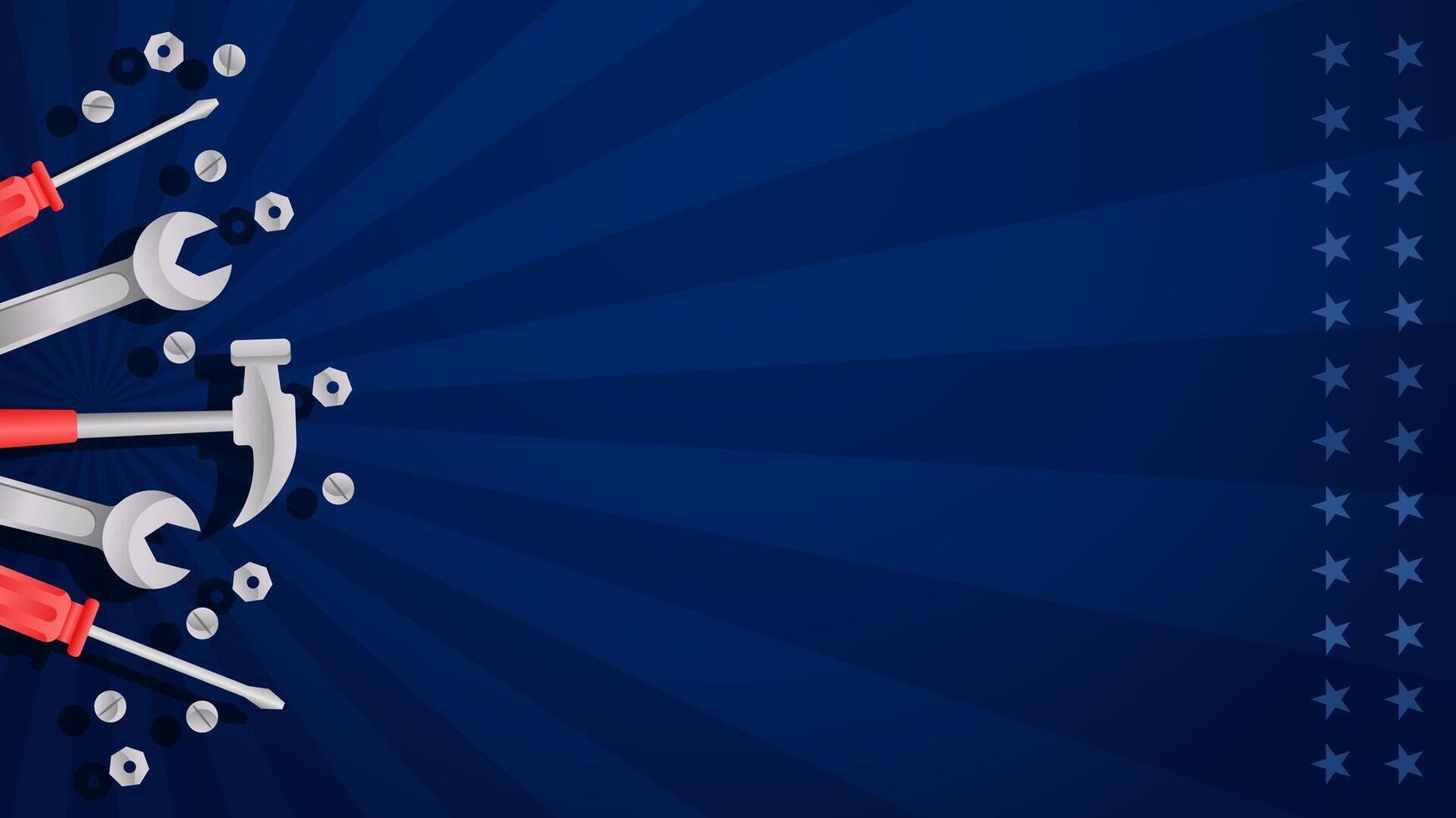 Labor Day Background copy space Design with work tools element vector
