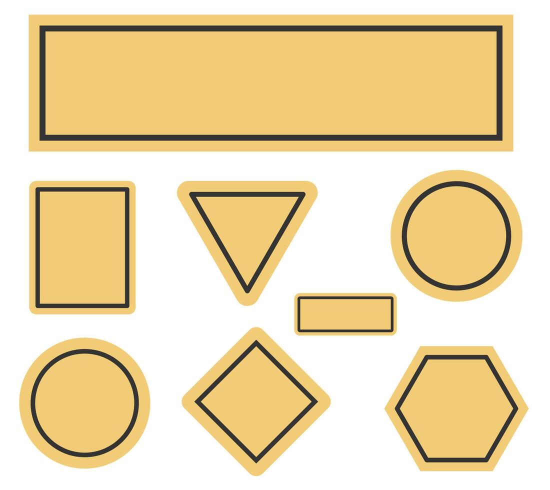 A set of road signs without inscriptions isolated on a white background. vector
