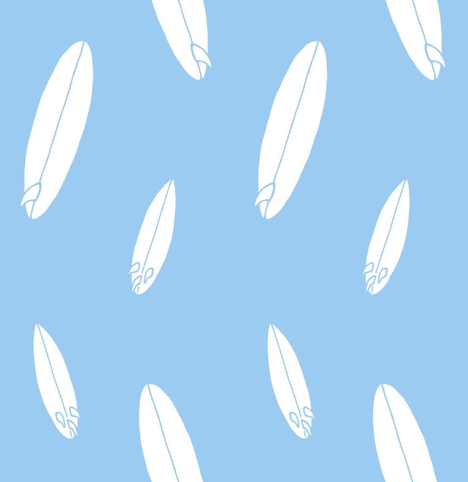 Seamless pattern of sketch surfboard vector