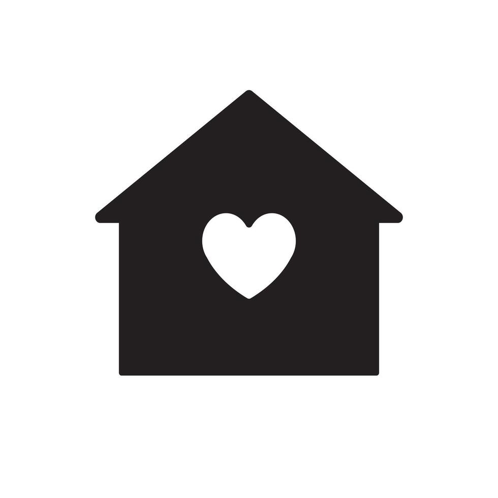 House silhouette with heart vector