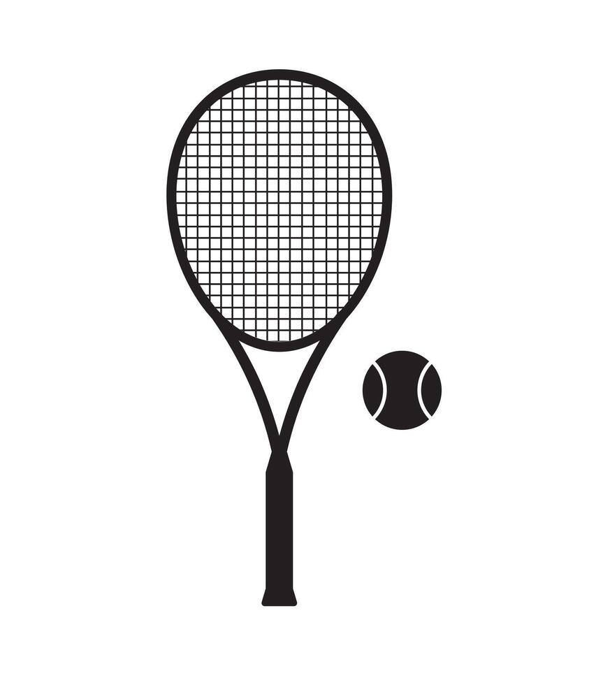 Flat tennis racket and ball vector