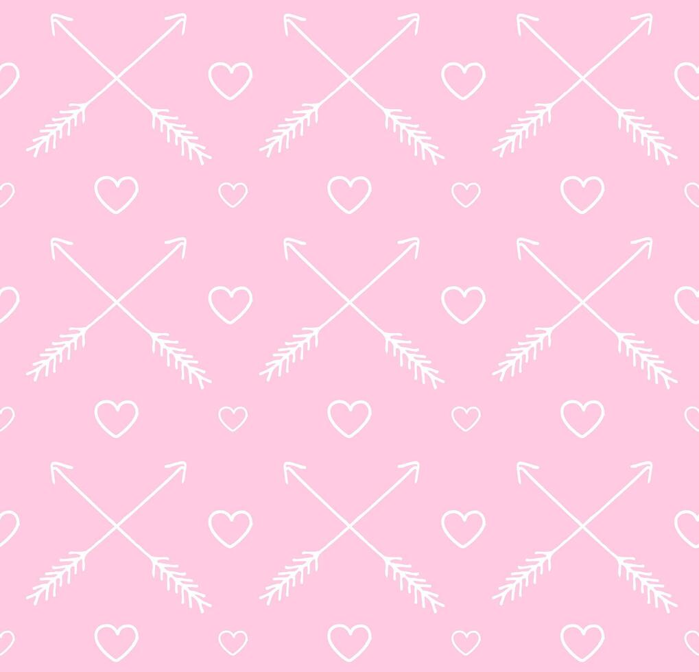 Seamless pattern of Valentines cupid arrow vector