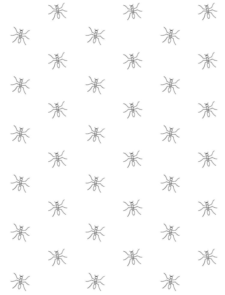 Seamless pattern of doodle sketch ant vector