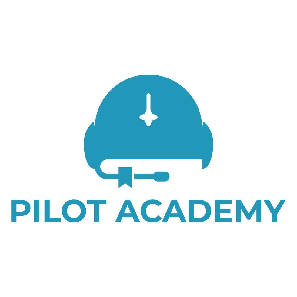 Pilot Academy minimalist logo design vector
