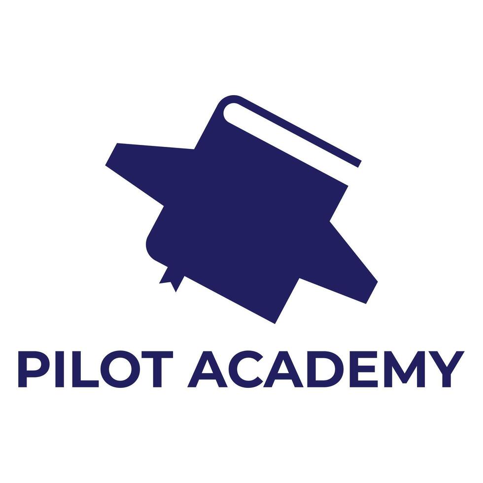 Pilot Academy minimalist logo design vector