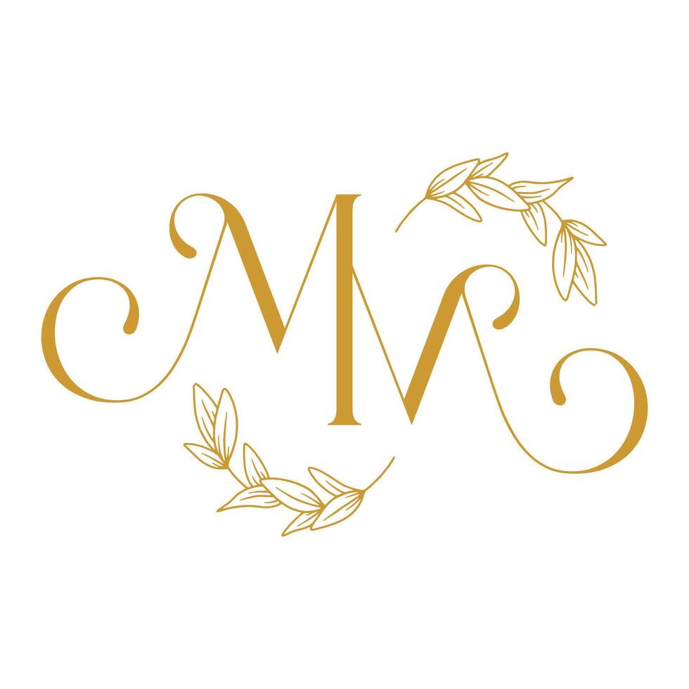 MM letter monogram logo design vector