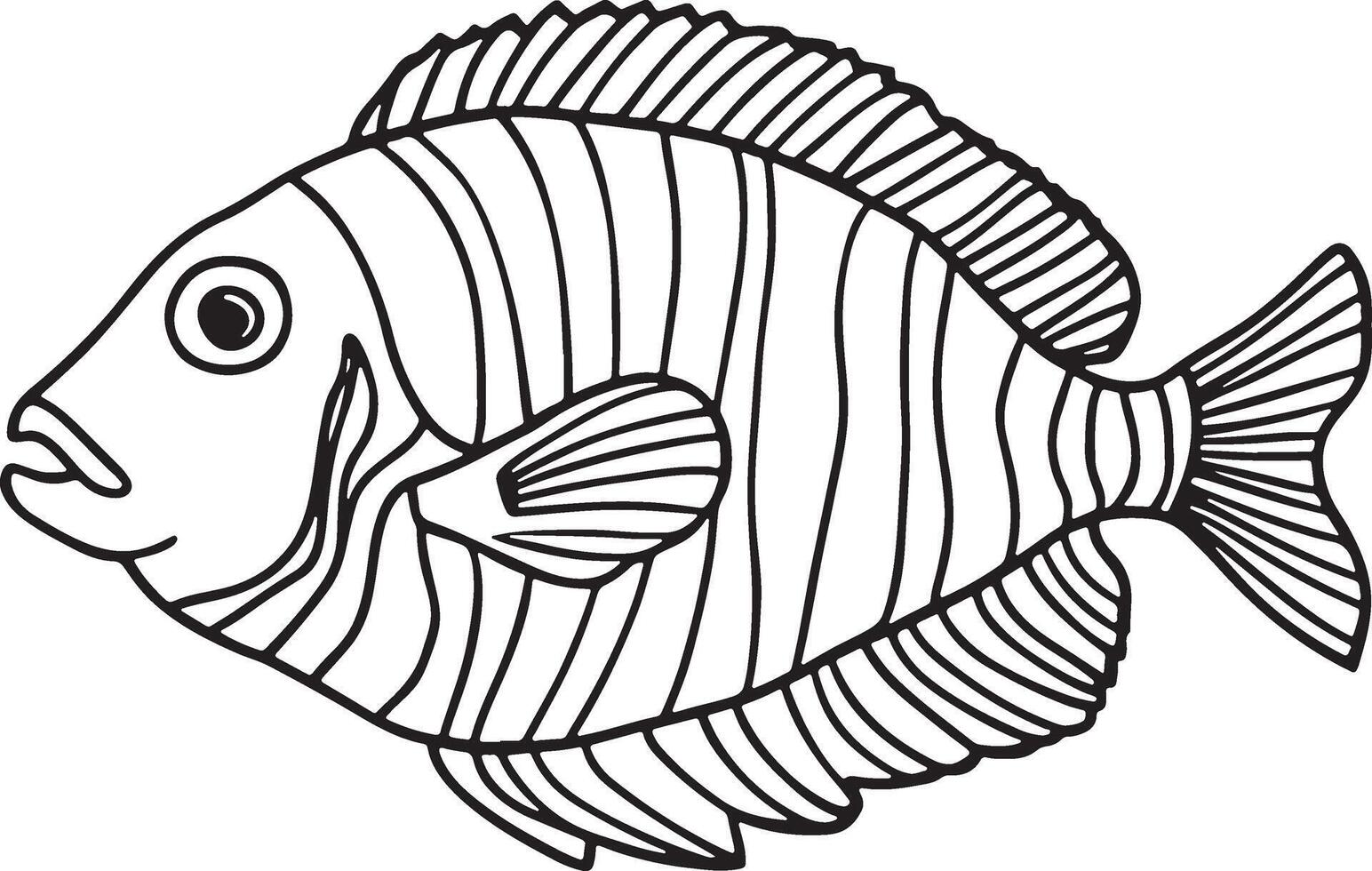 Line Artwork of sole fish vector