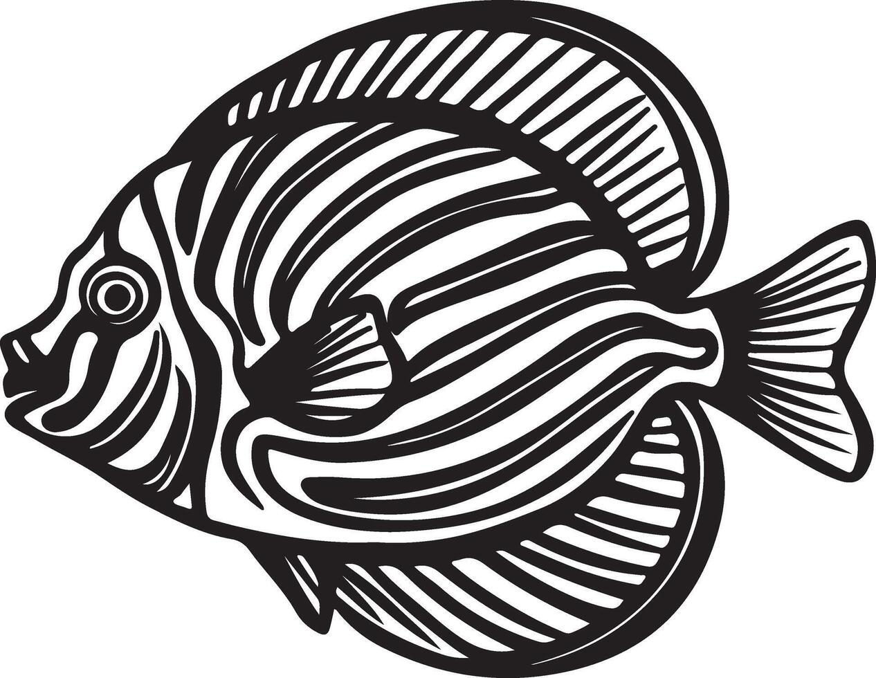 Artwork of tang fish vector