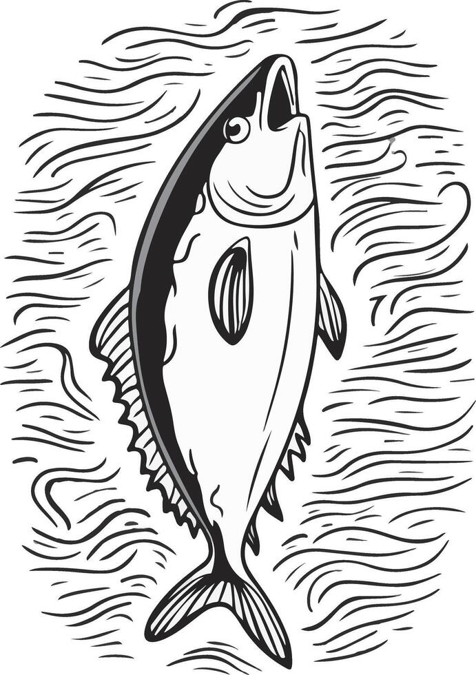 Illustration Artwork of Tuna fish vector