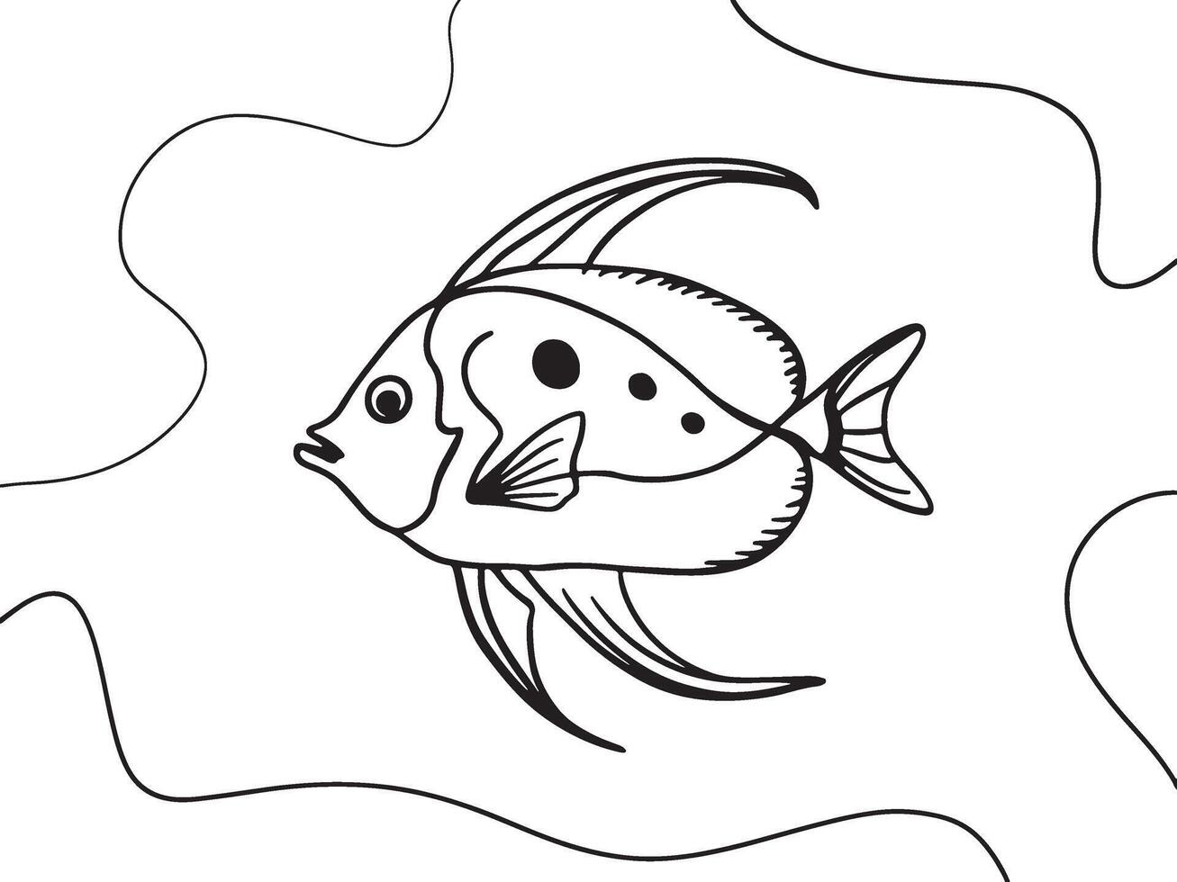 Line Artwork of Mimic tang fish vector