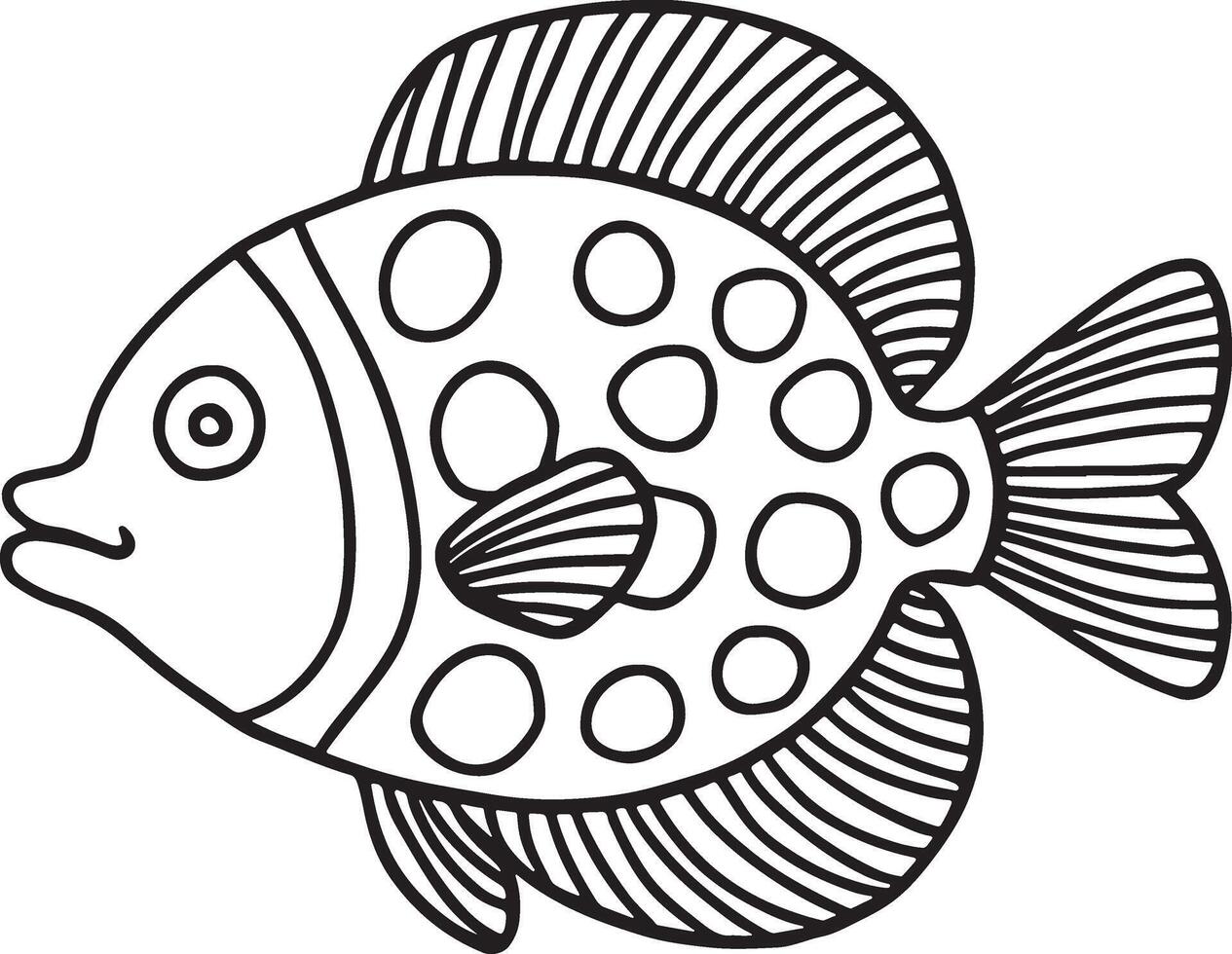 Line Artwork of molly fish vector