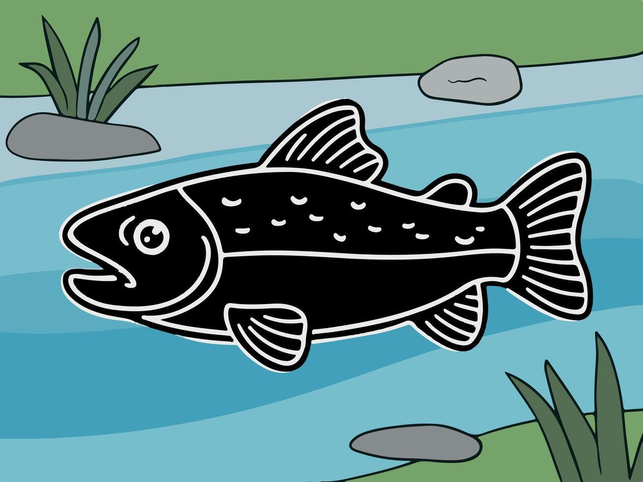 Illustrator Artwork of Trout fish vector