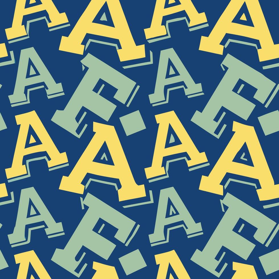 Seamless alphabet pattern design vector