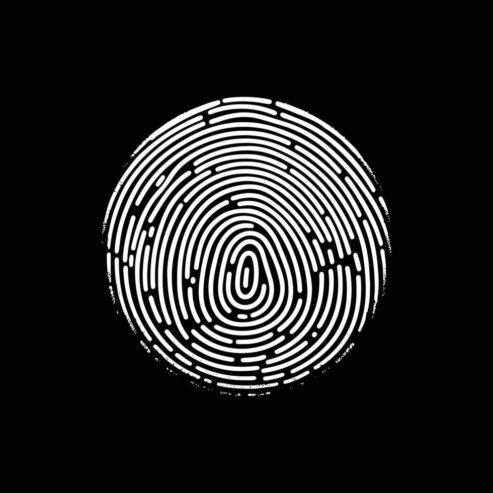 biometric Fringer print logo design black and white vector