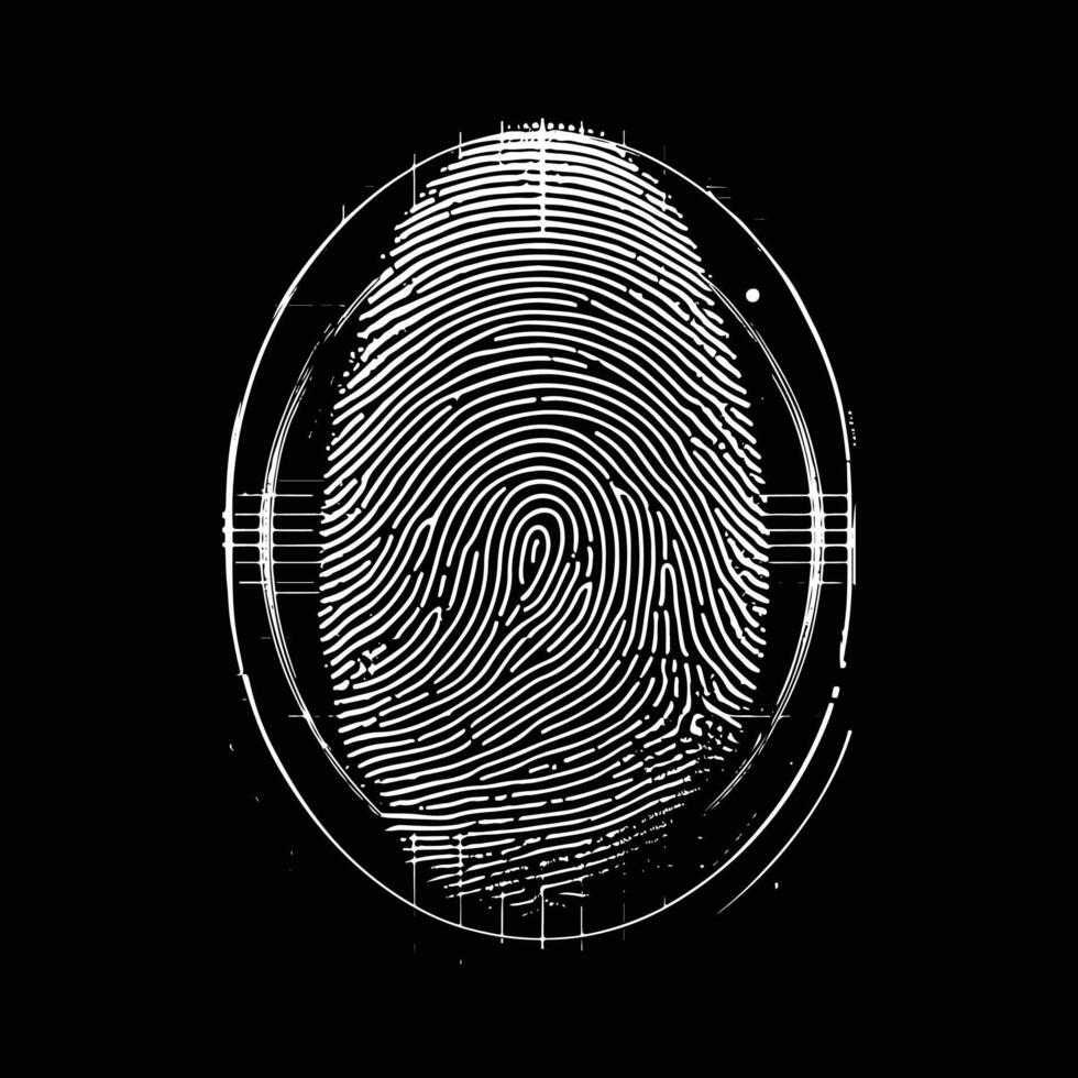 biometric Fringer print logo design black and white vector