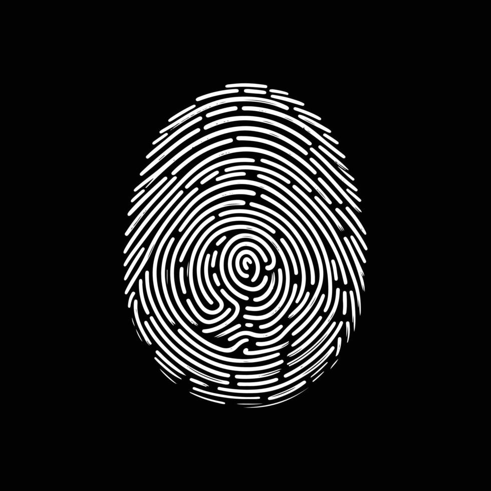 biometric Fringer print logo design black and white vector