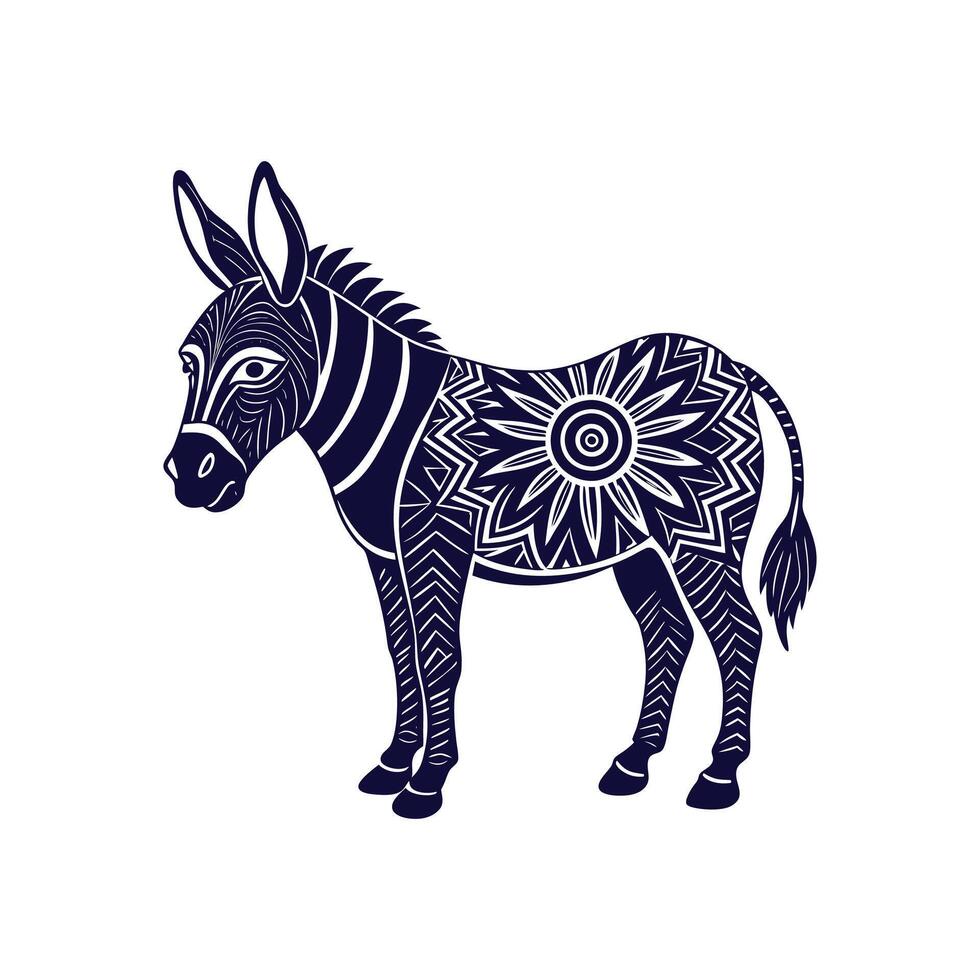donkey silhouettes Clip art isolated illustration on a white background vector