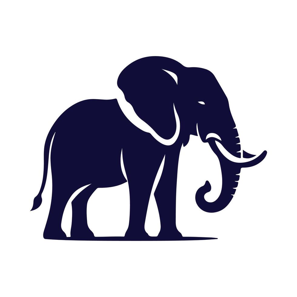 Elephant silhouettes Clip art isolated illustration on a white background vector