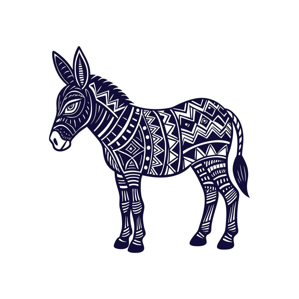 donkey silhouettes Clip art isolated illustration on a white background vector