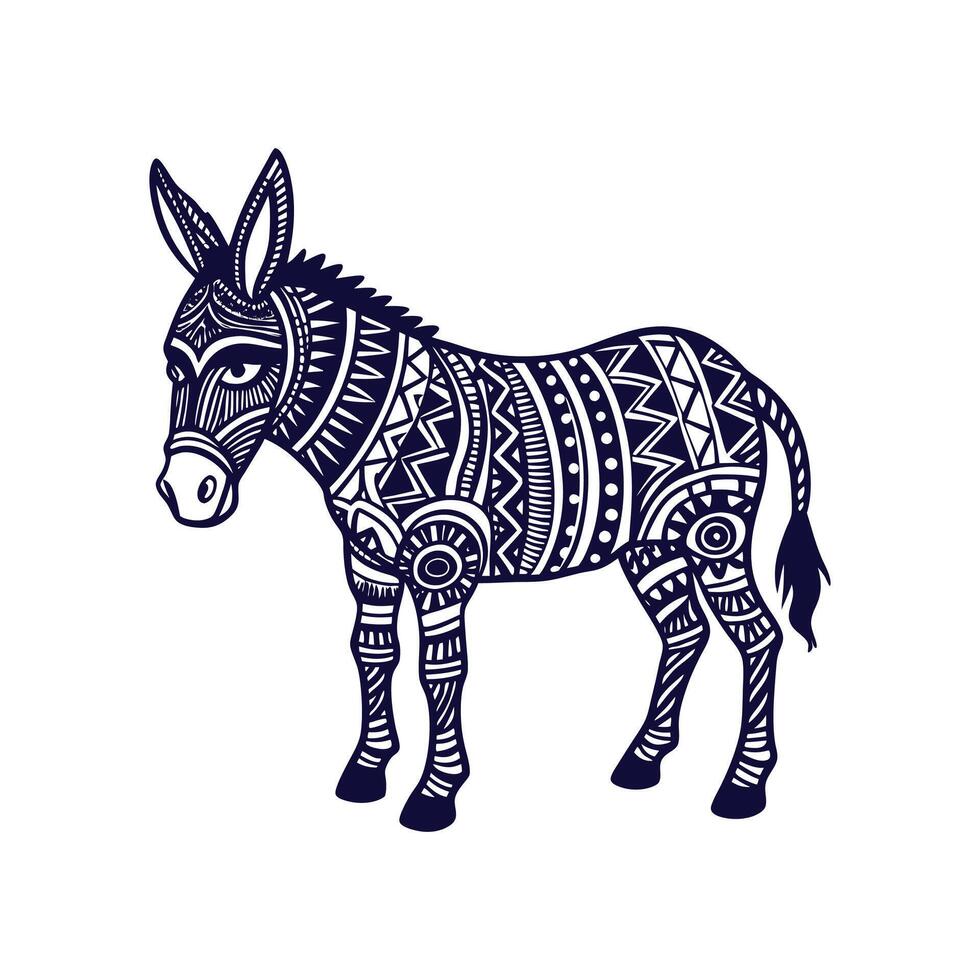 donkey silhouettes Clip art isolated illustration on a white background vector