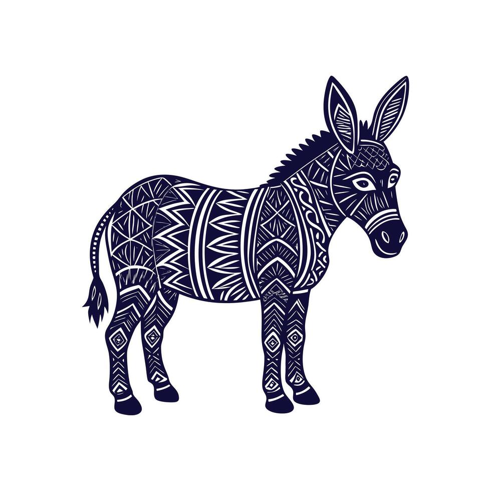 donkey silhouettes Clip art isolated illustration on a white background vector