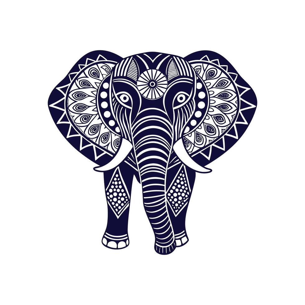 Elephant mandala Clip art isolated illustration on a white background vector
