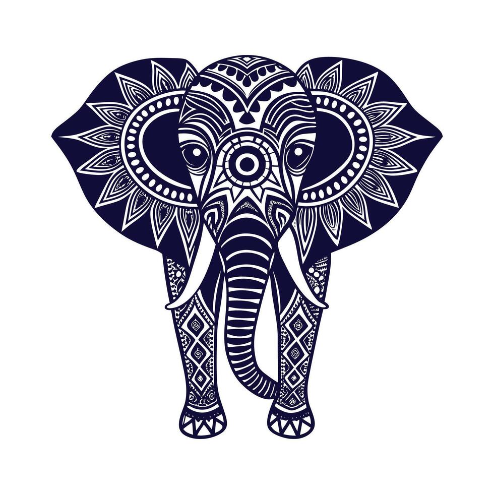 Elephant mandala Clip art isolated illustration on a white background vector