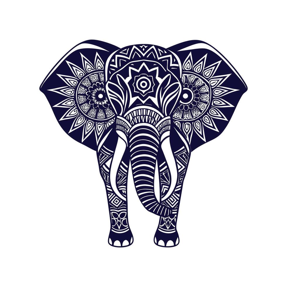 Elephant mandala Clip art isolated illustration on a white background vector