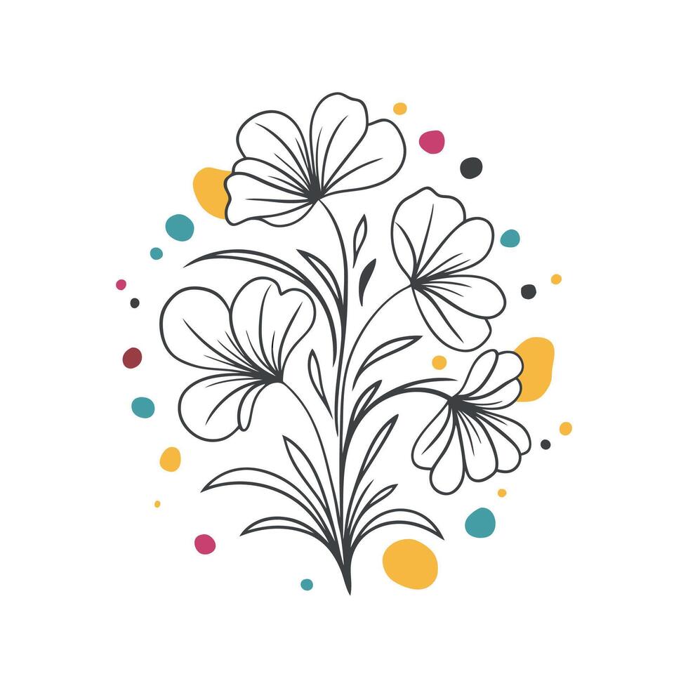 flowers illustration isolated on white background vector