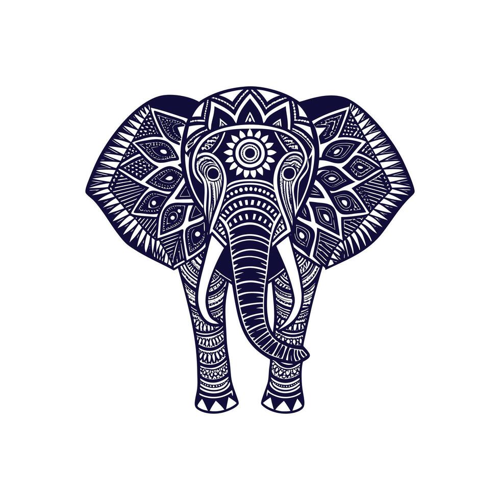 Elephant mandala Clip art isolated illustration on a white background vector