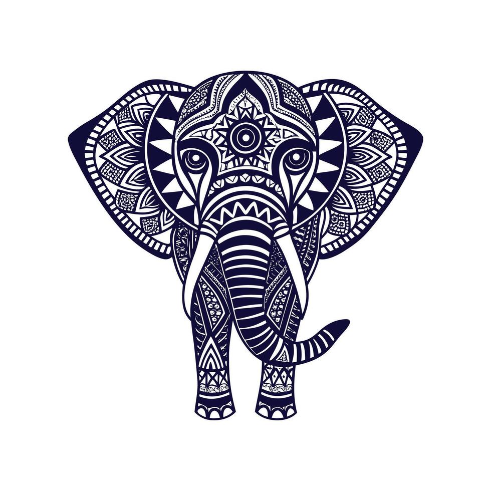 Elephant mandala Clip art isolated illustration on a white background vector